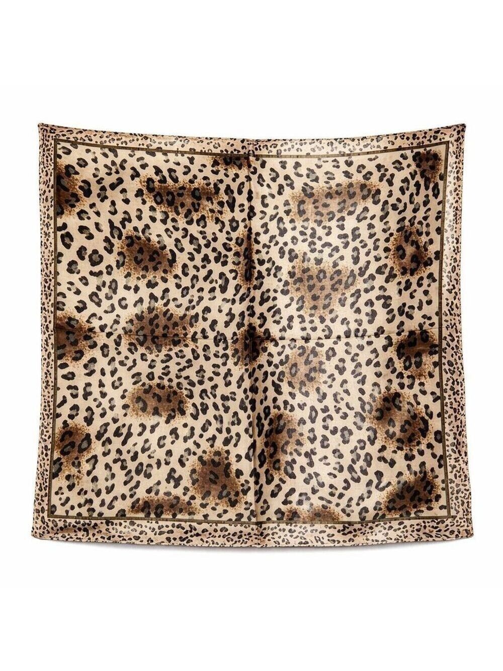 Leopard Print Satin Scarf 20x20 Women's Hair Tie Neck Wrist Wrap